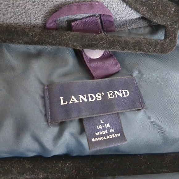 Lands End Purple Windbreaker Waterproof Jacket With Hood Size Large READ - Picture 8 of 10